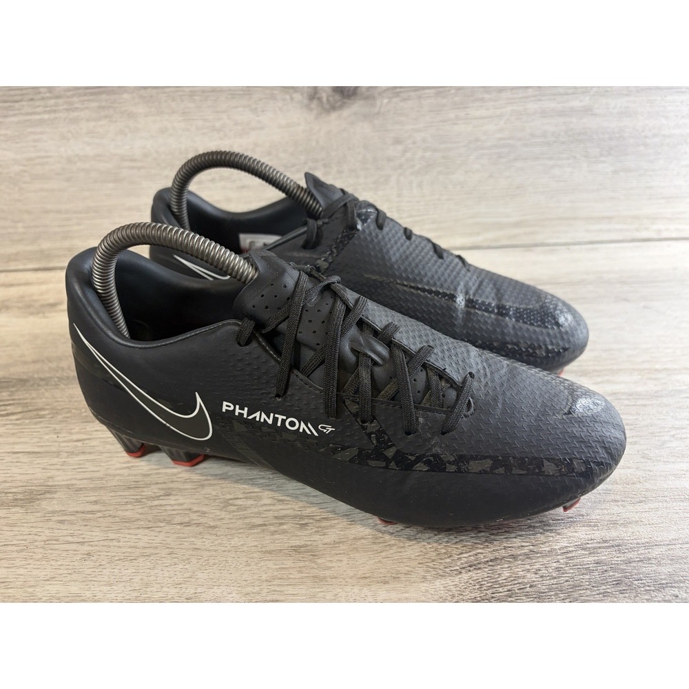 NIKE Phantom GT2 Men's Size 7.5 Academy FG/MG Shoes Black Smoke Red Athletic